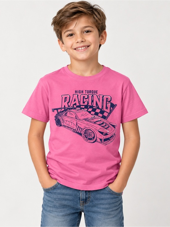 Cat & Jack Other - Cat & Jack Kids Pink High Torque Racing Car Graphic T-Shirt – Size M (8)